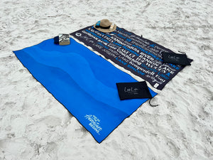 TWO Sand-Free Waffle Beach Towel with Tote - Couples